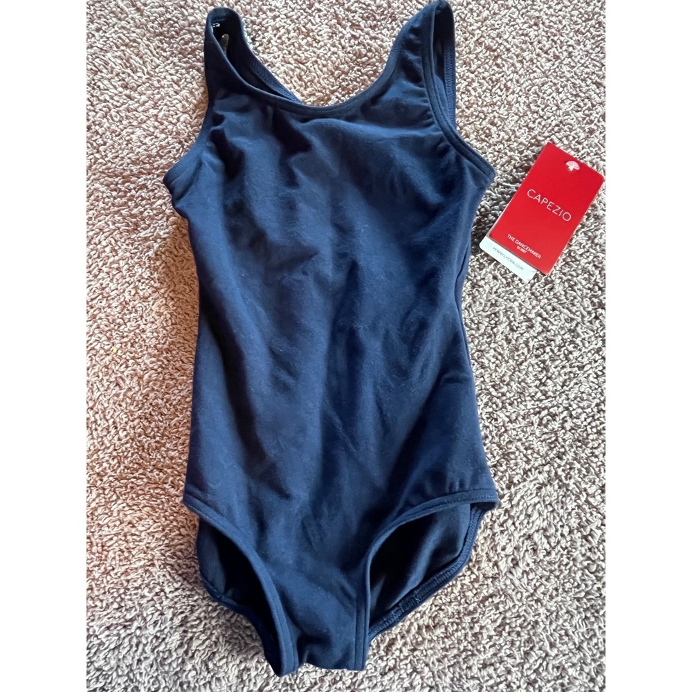 Capezio Navy Blue Tank Leotard CC201C Ballet Leg Line Small NWT
